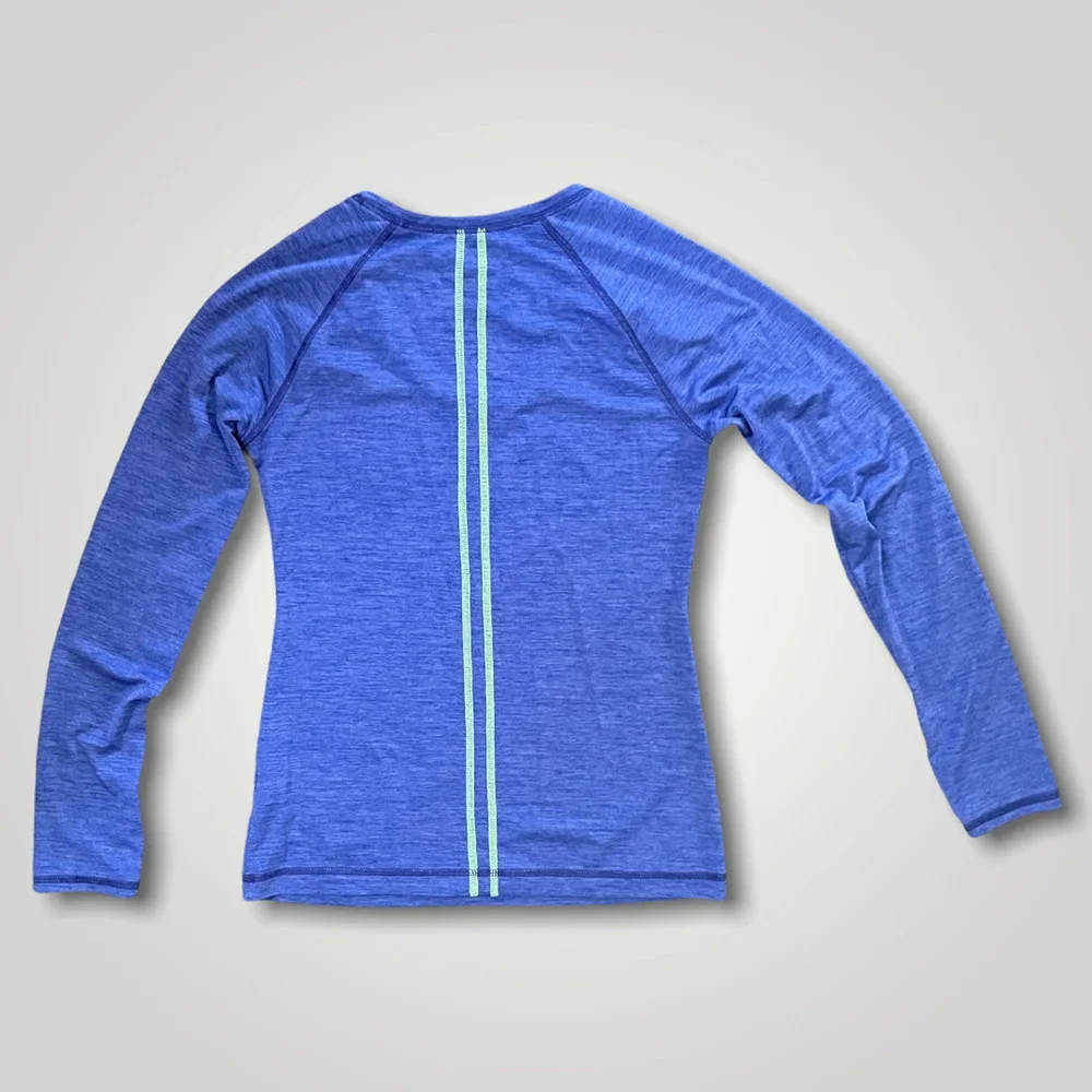 Zella Women's Heather Blue Long Sleeve With Thumbholes Activewear Shirt Size S - Picture 2 of 12